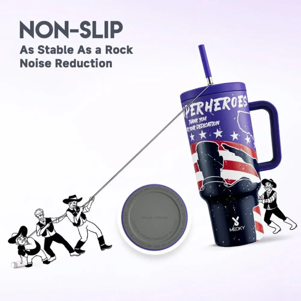 Meoky 40 oz Tumbler with straw Memorial Day Collection in the color Glory, NIB